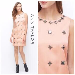Ann Taylor Petite Jeweled Shift Dress Size 2P